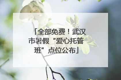 全部免费！武汉市暑假“爱心托管班”点位公布