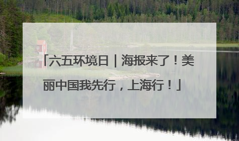 六五环境日｜海报来了！美丽中国我先行，上海行！