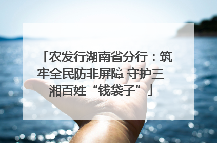 农发行湖南省分行：筑牢全民防非屏障 守护三湘百姓“钱袋子”