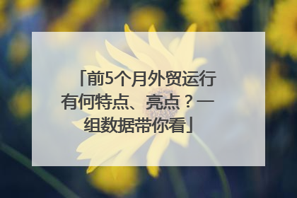 前5个月外贸运行有何特点、亮点？一组数据带你看