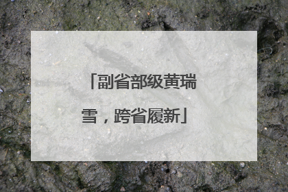 副省部级黄瑞雪，跨省履新