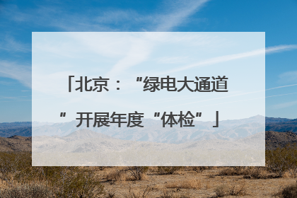 北京：“绿电大通道”开展年度“体检”