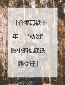 合福高铁十年：“动姐”眼中的福建铁路变迁