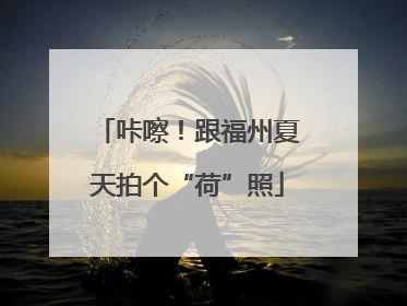 咔嚓！跟福州夏天拍个“荷”照