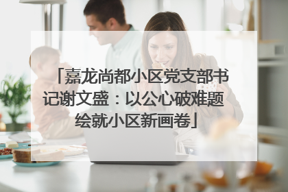 嘉龙尚都小区党支部书记谢文盛：以公心破难题 绘就小区新画卷