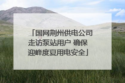 国网荆州供电公司走访泵站用户 确保迎峰度夏用电安全