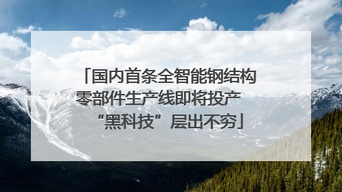 国内首条全智能钢结构零部件生产线即将投产 “黑科技”层出不穷