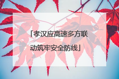 孝汉应高速多方联动筑牢安全防线