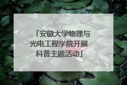 安徽大学物理与光电工程学院开展科普主题活动