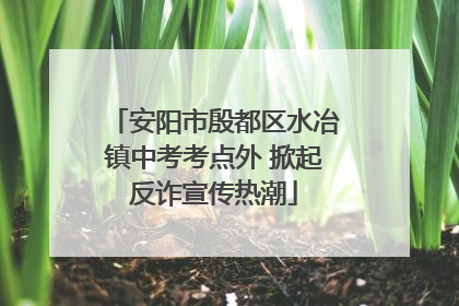 安阳市殷都区水冶镇中考考点外 掀起反诈宣传热潮