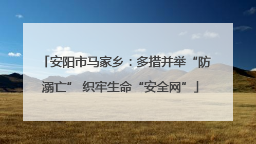 安阳市马家乡：多措并举“防溺亡” 织牢生命“安全网”