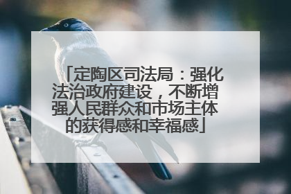 定陶区司法局：强化法治政府建设，不断增强人民群众和市场主体的获得感和幸福感