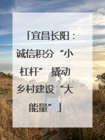 宜昌长阳：诚信积分“小杠杆” 撬动乡村建设“大能量”