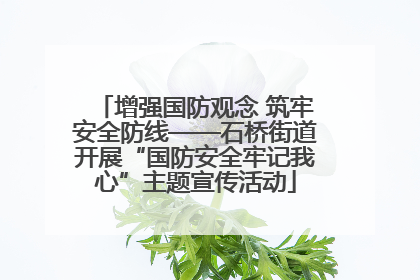 增强国防观念 筑牢安全防线——石桥街道开展“国防安全牢记我心”主题宣传活动