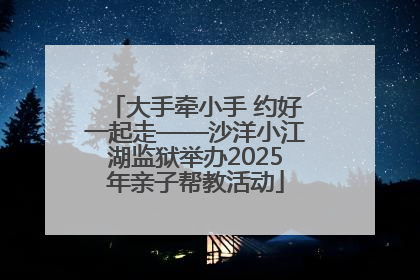 大手牵小手 约好一起走——沙洋小江湖监狱举办2025年亲子帮教活动