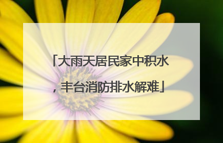 大雨天居民家中积水，丰台消防排水解难