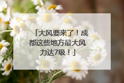 大风要来了！成都这些地方最大风力达7级！