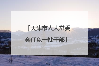 天津市人大常委会任免一批干部