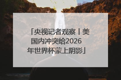 央视记者观察丨美国内冲突给2026年世界杯蒙上阴影