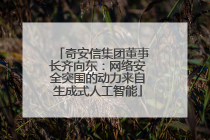 奇安信集团董事长齐向东：网络安全突围的动力来自生成式人工智能