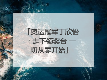 奥运冠军丁欣怡：走下领奖台 一切从零开始