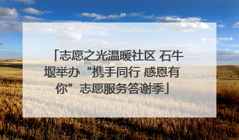 志愿之光温暖社区 石牛堰举办“携手同行 感恩有你”志愿服务答谢季