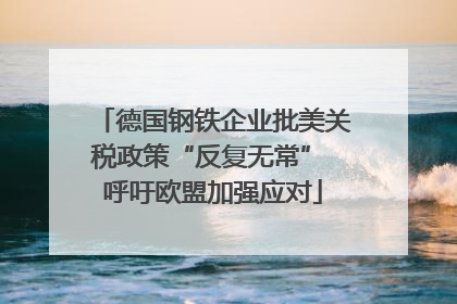 德国钢铁企业批美关税政策“反复无常” 呼吁欧盟加强应对