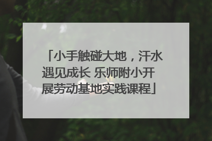 小手触碰大地，汗水遇见成长 乐师附小开展劳动基地实践课程