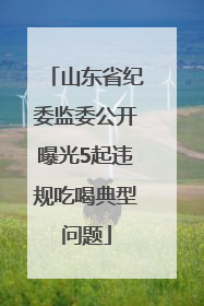 山东省纪委监委公开曝光5起违规吃喝典型问题