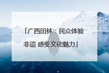 广西田林：民众体验非遗 感受文化魅力