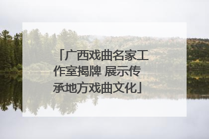 广西戏曲名家工作室揭牌 展示传承地方戏曲文化
