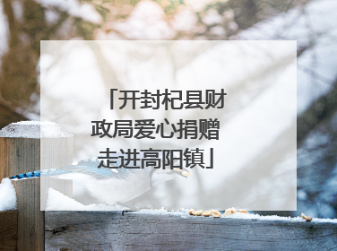 开封杞县财政局爱心捐赠走进高阳镇