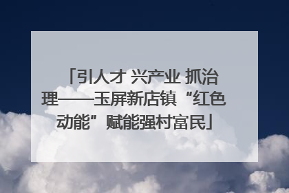 引人才 兴产业 抓治理——玉屏新店镇“红色动能”赋能强村富民