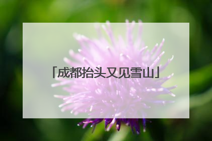 成都抬头又见雪山