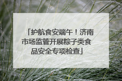护航食安端午！济南市场监管开展粽子类食品安全专项检查