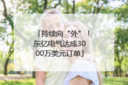 持续向“外”！东亿电气达成3000万美元订单