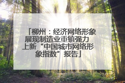 柳州：经济网络形象展现制造业重镇强力 上新“中国城市网络形象指数”报告