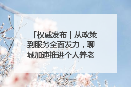 权威发布｜从政策到服务全面发力，聊城加速推进个人养老金制度落地