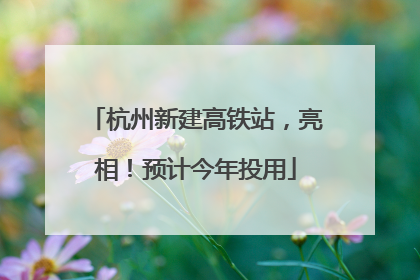 杭州新建高铁站，亮相！预计今年投用