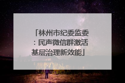 林州市纪委监委：民声微信群激活基层治理新效能