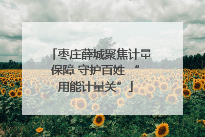 枣庄薛城聚焦计量保障 守护百姓 “用能计量关”