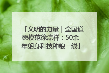 文明的力量｜全国道德模范徐淙祥：50余年躬身科技种粮一线