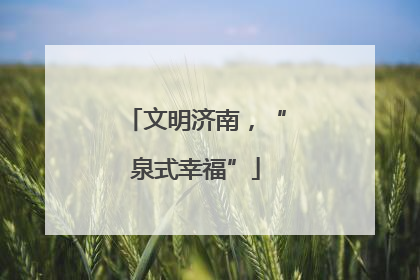 文明济南，“泉式幸福”