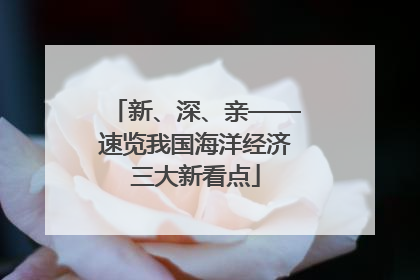 新、深、亲——速览我国海洋经济三大新看点
