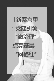 新泰宫里：党建引领“微治理” 点亮基层“网格红”