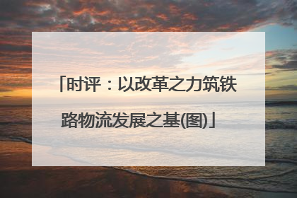 时评：以改革之力筑铁路物流发展之基(图)