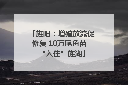 旌阳：增殖放流促修复 10万尾鱼苗“入住”旌湖