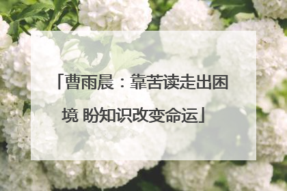 曹雨晨：靠苦读走出困境 盼知识改变命运
