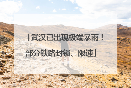 武汉已出现极端暴雨！部分铁路封锁、限速