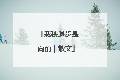 栽秧退步是向前｜散文